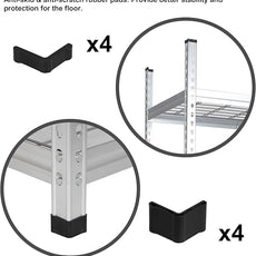 Amazon Basics 4000IBS Heavy Duty Adjustable Storage Shelving Unit, 5 Shelf, High-Grade Aluminum, Silver, 60 x 24 x 78 Inch