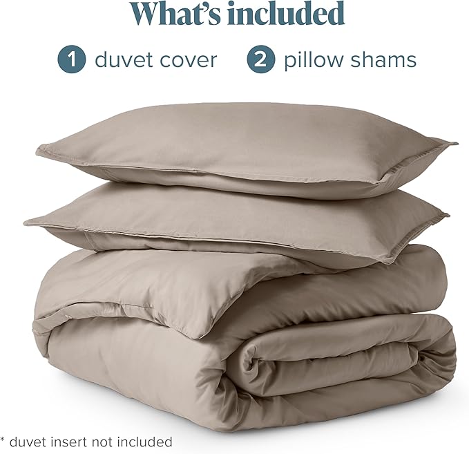 Bare Home Bedding Duvet Cover California King Size - Premium 1800 Super Soft Collection - Lightweight, Cooling - Soft Breathable Bedding Duvet Cover (Cal King, Khaki)