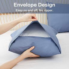 ROSGONIA Oversized King Comforter Slate Blue, 3pcs (1 Boho Comforter & 2 Pillowcases) Lightweight Oversized King Size Comforter Sets Bedding Blanket