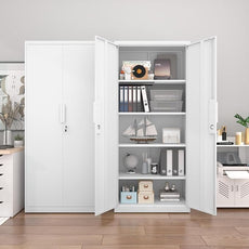 Metal Storage Cabinet with Doors and Adjustable Shelves,70.8
