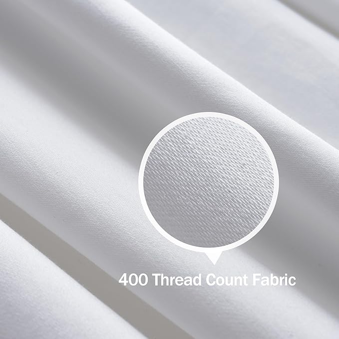 100% Cotton Body Pillow Case Cover with Zipper Wrinkle-Free, 400 Thread Count Super Soft Pillow Case for Body Pillow, Cooling Long Pillow Protector 21" x 54" White