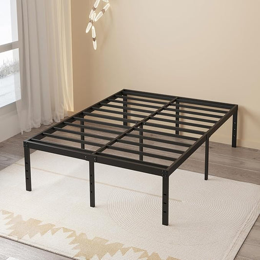 California King Bed Frames, 20 Inch Heavy Duty Metal Platform Support Up to 3000 lbs with Steel Slat, No Box Spring Needed, Easy Assembly, Noise Free, Black