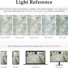 12x15 Area Rug Teal Beige Abstract Living Room Bedroom Washable Carpet Neutral Modern Non-Slip Soft Low Pile Lightweight Vacuumable Large Throw Rug for Dining Room