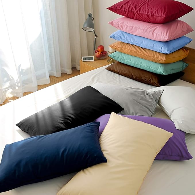 FLXXIE 2 Pack Microfiber King Pillow Cases, 1800 Super Soft Pillowcases with Envelope Closure, Wrinkle, Fade and Stain Resistant Pillow Covers, 20x36, Wine Red