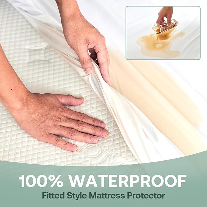 Full Size Mattress Protector 54x75 in【Fits for 6-18" Deep】 5-Sided Fitted Sheet Mattress Covers, Smooth Top Fabric with Elastic Band