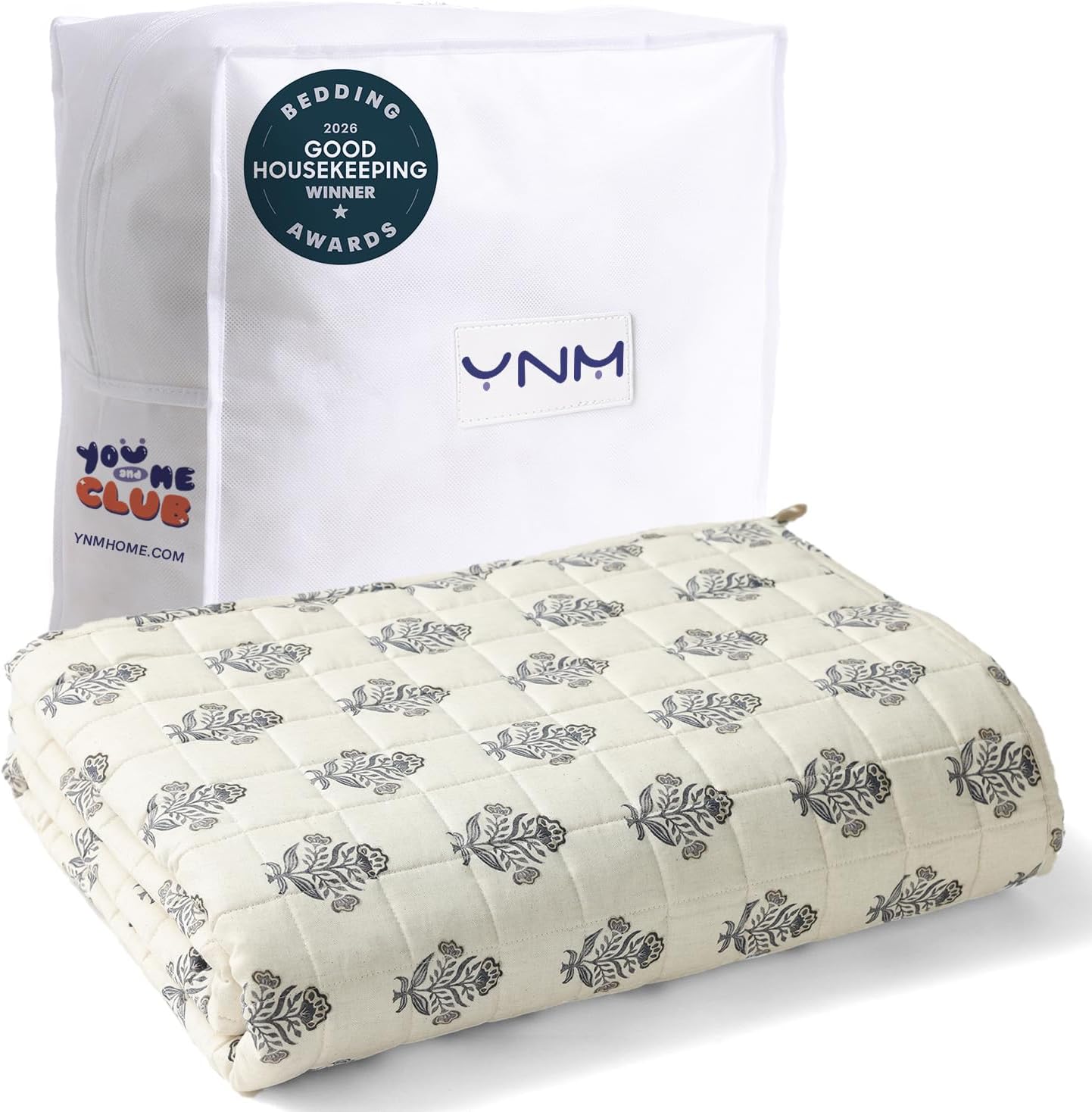 YnM 15lbs Weighted Blanket for Adults, Heavy Bed Throw Blanket with Cooling Glass Beads for All Season Use, Ideal for ~140lbs (48x72 Inches, Twin/Full, Dark Grey)