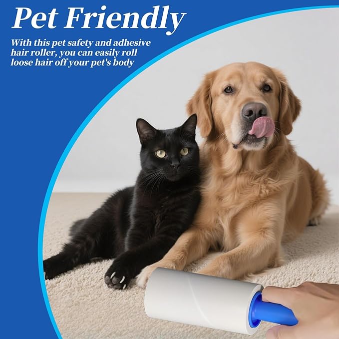 Lint Rollers Refills for Pet Hair Extra Sticky 600 Sheets Portable Pet Lint Remover for Clothes, Furniture, Carpet, Dog and Cat Hair Removal