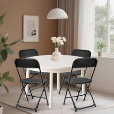 8 Pack Black Folding Chairs, Portable Stackable Commercial Foldable Chair, Indoor Outdoor Plastic Folding Chair for Events/Office/Home/Wedding/Party, 400lbs Capacity