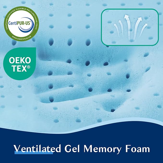 Cooling Gel Flat Pillow for Stomach and Back Sleepers,MAX Cool++ for Back Stomach Sleepers, Ultra Thin Pillow 2.75" H,Flat Pillows for Sleeping Thin Memory Foam Pillows with Washable Cover