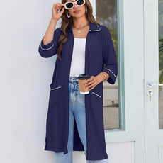 Ekouaer Zipper Robes for Women 3/4 Sleeve Housecoats Knee Length Bathrobe Lightweight Nightgown with Pockets S-3XL