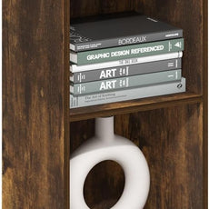 Furinno PASIR Book Shelf, 4-Tier Modern Bookshelf, Open Shelves Bookcase 9 x 12 x 42, for Living Room, Bedroom, Home Office, Amber Pine