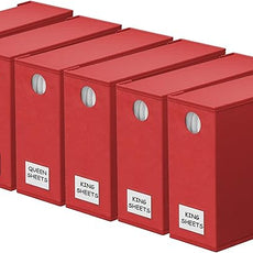 SpaceAid 6 Pack Bed Sheet Organizers and Storage, Foldable Sheet Organizer with Window for Linen Closet, Set Folder Keeper for Queen & King Size Bedding Storage (Red)