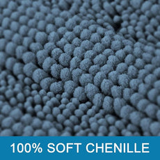 H.VERSAILTEX Bath Mats for Bathroom Non Slip Extra Thick Chenille Striped Bath Rug 24