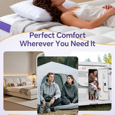 Dual Layer 4 Inch Memory Foam Mattress Topper Queen - 2 Inch Gel Memory Foam and 2 Inch Pillow Top Mattress Pad, 7-Zone Egg Crate Mattress Topper