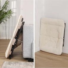 Comfy Saucer Chair for Adults, Soft Faux Fur Bedroom Chair, Accent Dorm Chairs, Flexible Living Room Reading Chairs, Oversized Folding Lounge Seat for Teens, X-Large, Beige