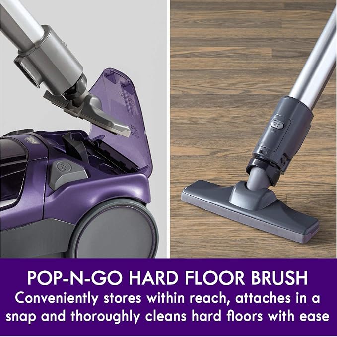 Kenmore 600 Series Pet Friendly Lightweight Bagged Canister Vacuum with Pet PowerMate, Pop-N-Go Brush, 2 Motors, HEPA Filter, Aluminum Telescoping Wand, Retractable Cord and 4 Cleaning Tools, Purple