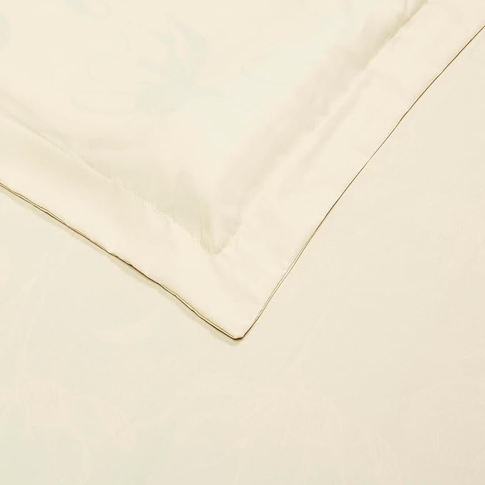 Amazon Basics Lightweight Microfiber 3-Piece Duvet Cover Set, Beige, Solid, Full/Queen