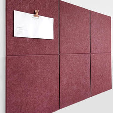 Cork Board 24 x36 Alternative - 6 Pack Felt Wall Tiles with Safe Removable Adhesive Tabs, Cork Boards for Walls Cork Board for Home Office Pin Board Tack Board - Red Wine