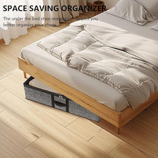 homyfort Under the Bed Shoe Organizer Fits 12 Pairs and 4 Pairs Boots,Sturdy & Breathable Materials,Underbed Storage Solution for Kids Men & Women Shoes,Great Space Saver for Your Closet Set of 2