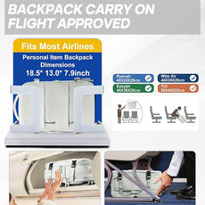 Vacuum Backpack Travel with Electric Vacpack Pump, Vacuum Compression Bags Travel Backpack for Women Men, Flight Approved Waterproof Carry on Backpacks Laptop Work Weekender Daypack, White, Medium