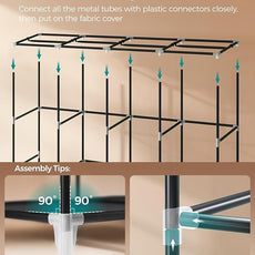 SONGMICS Portable Closet, Wardrobe Closet Organizer with Cover, 4 Hanging Rods and Shelves, 4 Side Pockets, 17.7 x 66.9 x 65.7 Inches, Large Capacity for Bedroom, Living Room, Ink Black URYG094B02