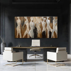 CHUDANHAO White and Brown Wall Art Graffiti Home Wall Decor Abstract Wall Pictures 24