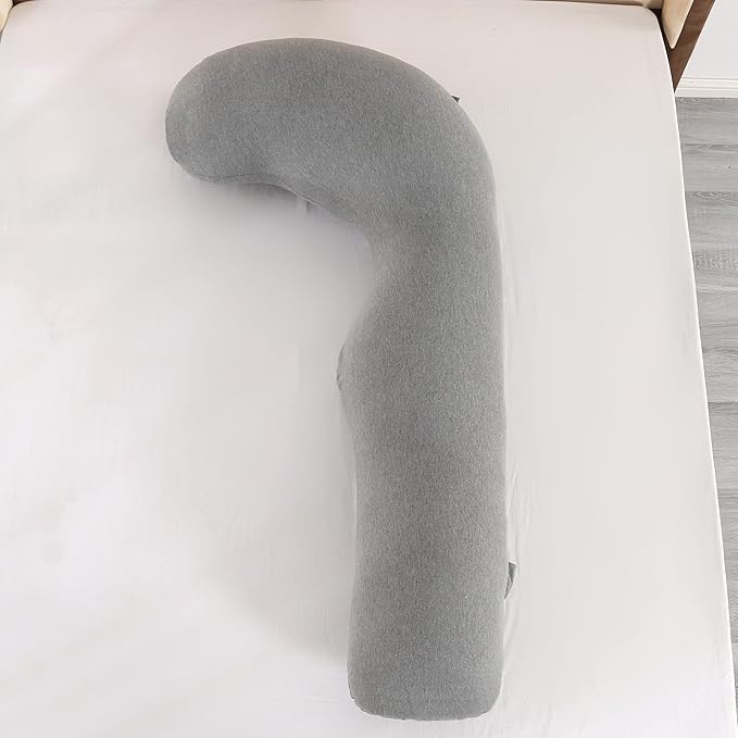 BATTOP Pregnancy Pillows for Side Sleeping,Maternity Pillow with Removable Cover,Support for Belly,HIPS, Legs,Pregnancy Must Haves,J Shaped Body Pillow for Pregnancy