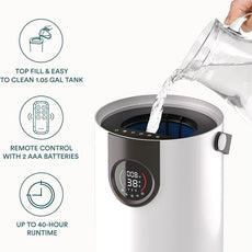 Homedics 2-in-1 Cool Mist Humidifier & Air Purifier – Humidifies & Purifies Air, Digital Air Quality Sensor, Auto Mode, Stylish Tower Design, Ideal for Medium-Large Rooms