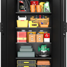 Metal Garage Storage Cabinets with Doors and Adjustable Shelves,72