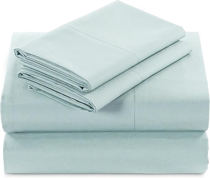 MyPillow Giza Dreams Bed Sheets, 100% Certified Giza Egyptian Cotton, Deep Pocket, Sateen Weave [Twin XL, Sea Mist]