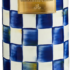 MACKENZIE-CHILDS Enamel Utensil Holder, Kitchen Utensil Holder for Countertop, Storage Caddy, Blue-and-White Royal Check