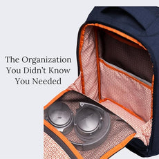 Knack Series 1 Laptop Backpack Fits up to 15 Inch - Knack Bags Carry-On Backpack, TSA Approved, Expandable Travel Backpacks With 3 Day Outfit Capacity (Dark Blue, Medium)