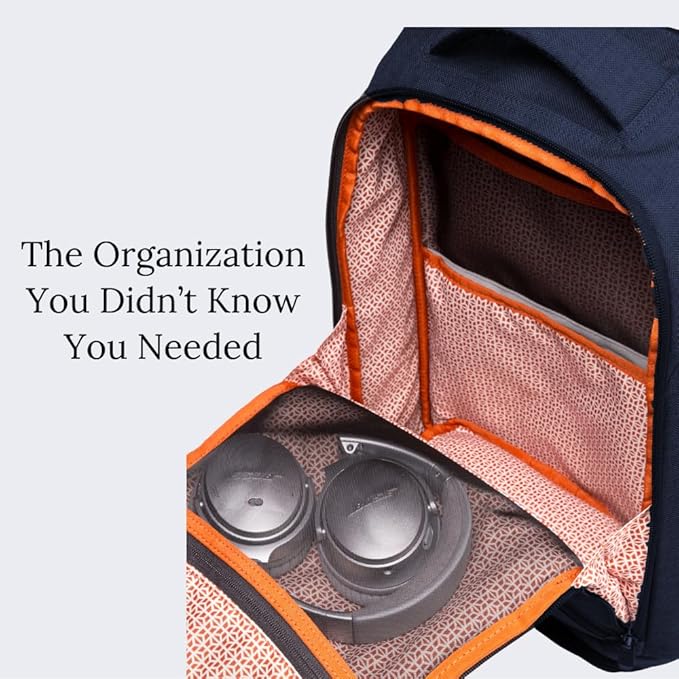 Knack Series 1 Laptop Backpack Fits up to 15 Inch - Knack Bags Carry-On Backpack, TSA Approved, Expandable Travel Backpacks With 3 Day Outfit Capacity (Dark Blue, Medium)