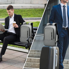 hk Backpack for Men Business Slim Backpack with USB Charger Computer Lightweight Anti-theft Travel Backpacks 15.6 inch Water Resistant Laptop Bag for Work Office College-Grey