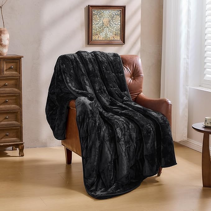 Super Fuzzy Soft Sherpa Fleece Weighted Blanket, 15 lbs Dual Sided Fluffy Heavy Weighted Blankets for Adults - No Bunching with Double Layers of Soft Inner Lining (80"x 87", 15 Pounds)