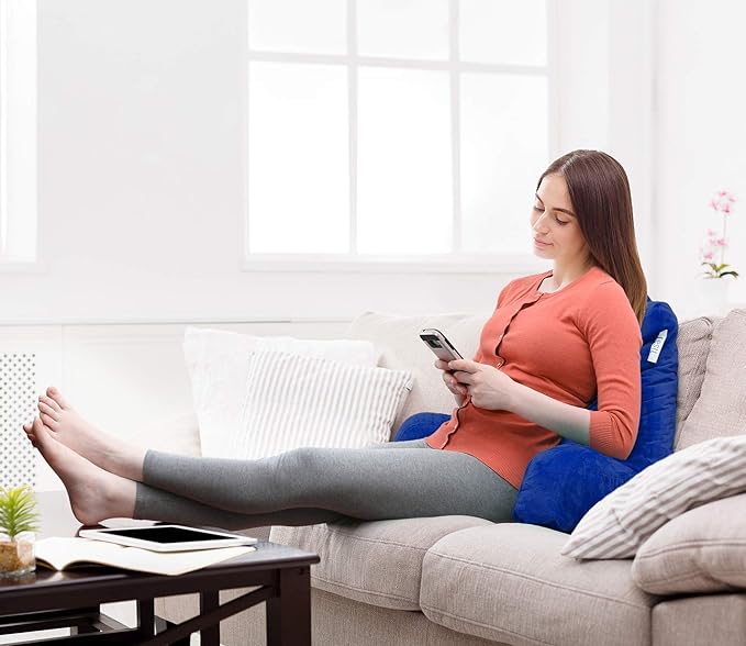Nestl Reading Pillow for Kids & Teens with Shredded Memory Foam, Backrest Pillows for Reading, Watching, and Gaming, Use on The Couch, Bed, or Floor, Adjustable Support with Washable Cover Royal Blue