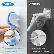 TAILI Double Layer Soap Dish Holder Suction Cup, Strong Sponge Holder for Shower, No Tools Soap Saver for Bathroom, Tub and Kitchen Sink, Shower Accessories, Drill-Free, Removable, Blue