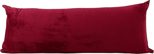 EVOLIVE Soft Micromink Body Pillow Cover 21''x54'', Wine (100% Polyester, Zipper Closure, US Women-Owned)