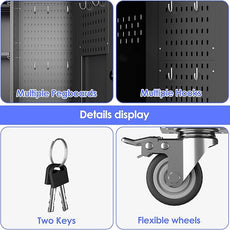 SUXXAN Broom Closet Storage Cabinet with Wheels 61.6