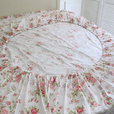 FADFAY Cotton Bed Sheets Set Shabby Rose Floral Print Sheet Bedding 4-Piece Twin Extra Long Size