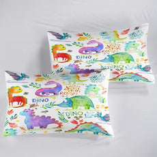 CVHOUSE Dinosaur Comforter Set - Twin Microfiber Quilt Set with 1 Comforter and 2 Pillow Cases - 3 Piece