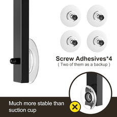 Orimade Adjustable Anti-slip Shower Caddy over Head, Rustproof Bathroom Hanging Organizer with 2 Hooks for Razor, No Drilling Shower Shelves Storage Rack 3 Tier, Black