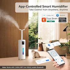 Smart Humidifiers for Large Room Bedroom Home 1800 sq.ft, 17L/4.5Gal Large Humidifier with Extension Tube & 3 Mist Modes, Top Fill Whole House Cool Mist Humidifiers for Plant Commercial Office