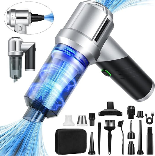 Arify Pro Car Vacuum Portable Cordless with 18000PA Super Suction, 4 in 1 Portable Air Blower/Car Vacuum 90°Foldable Handheld Rechargeable Brushless Motor, Gifts for Christmas for Home, PC