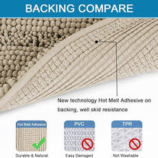 H.VERSAILTEX Bath Mats for Bathroom Non Slip Thick Chenille Striped Bath Rug Absorbent Fluffy Soft Shaggy Rugs Washable Dry Fast Plush Mats for Indoor, Bath Room, Tub - 20