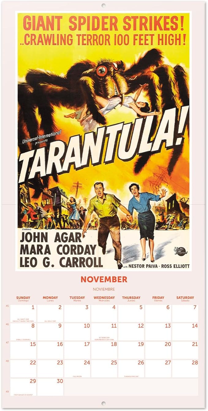 Retro Sci-Fi Wall Calendar 2026 12" x 12" FSC® Plastic Free - Starts Week On Sunday | Family Planner Vintage Calendar 2026
