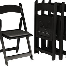 100 Black Resin Stackable Folding Chair - Comfortable Black Foldable Chair - Folding Chairs with Padded Seats - Indoor/Outdoor Folding Chairs for Events - Lightweight Foldable Chairs (100 Pack)