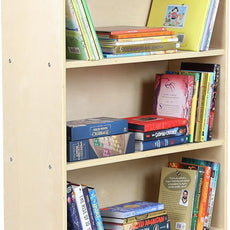 3-Shelf Bookcase, Montessori Bookshelf and Storage Unit in Birch Plywood, Arts & Crafts Supplies Organizer for Toddlers (42