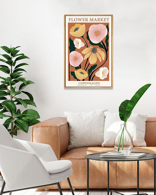 Zzuyi Framed Flower Market Wall Art,Anthropologie art,Botanical Flower wall art for Living Room Bedroom Decoration-12 x 16"
