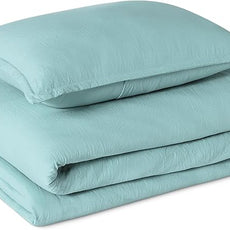 Amazon Basics Brushed Microfiber Comforter Set, Extra Soft with Natural Texture, 2-Piece, Twin/Twin XL, Blue